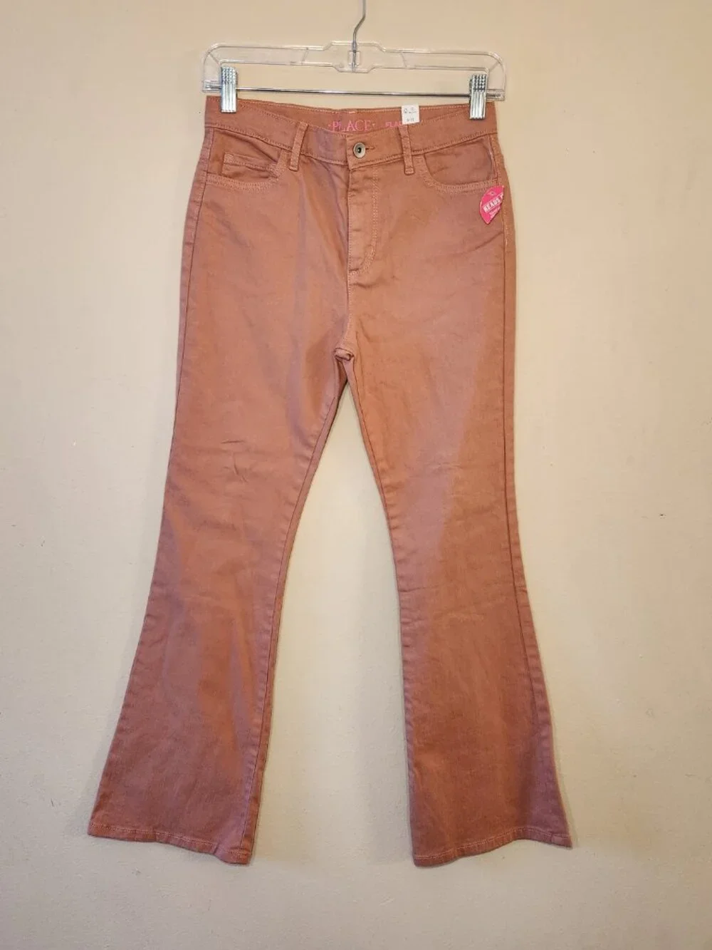 Children's Place Flare Jeans coral colored NWT Size 14